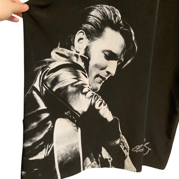 Dragonfly Clothing Elvis Presley The King Black Rocker Satin Button Up Size XL - Picture 5 of 16